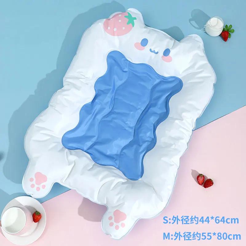 

Summer Cooling Pet Cat Water Bed Cushion Ice Pad Dog Sleeping Square Mat for Puppy Dogs Cats Kennel Cool Cold Cat Accessories 44x64cm синий