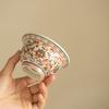 1 Pc Chinese Ceramic Tea Cup Handmade Flowers Large Tea Bowl Porcelain Teacup Household Master Cup Travel Personal Teaware 100ml