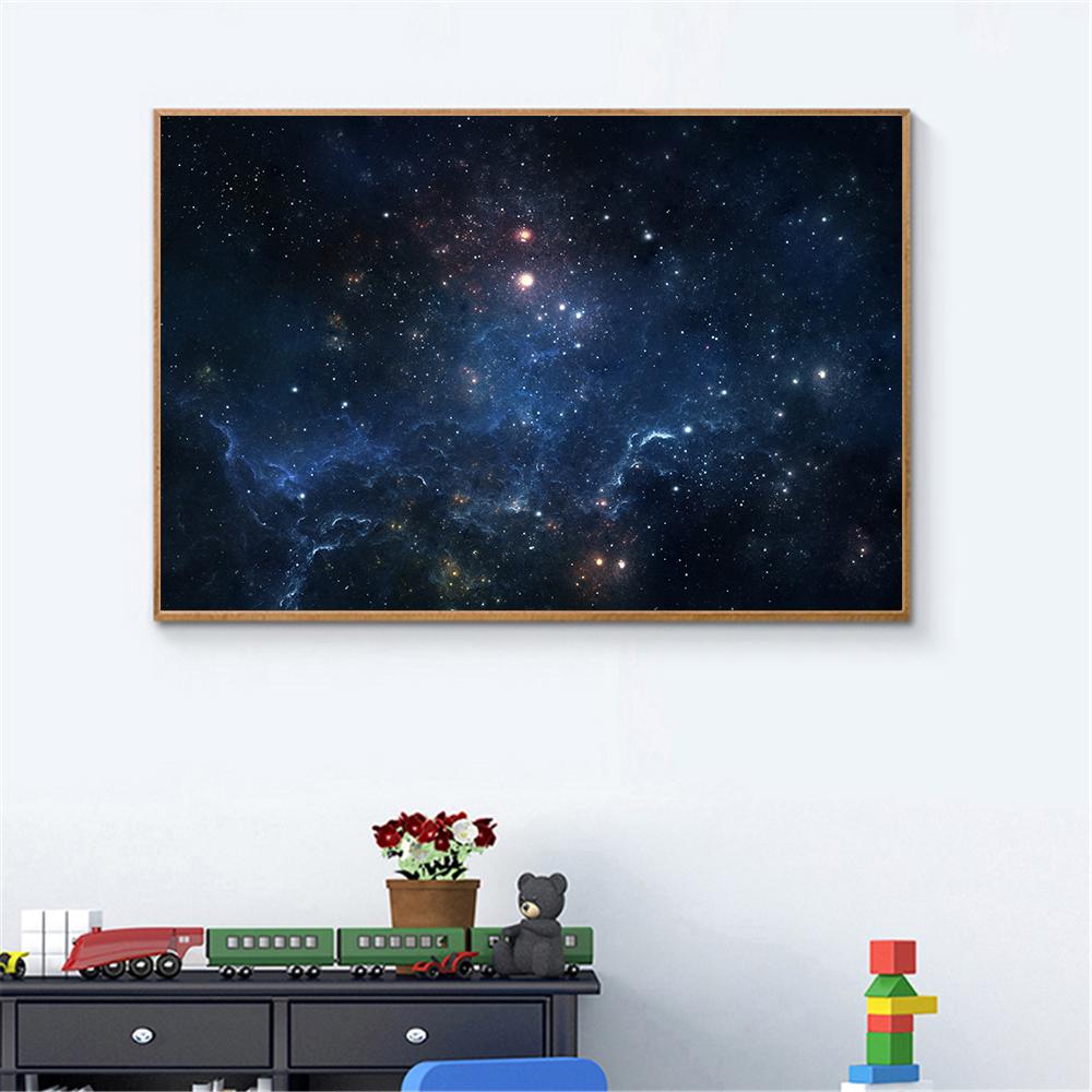Space Cosmic Planets Canvas Painting Starry Sky Clouds Nebula Wall Art Picture Posters and Prints for Home Decor Modern Mural