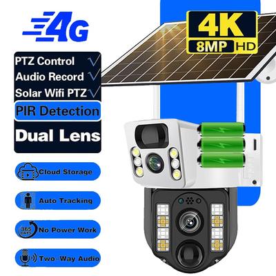 4G SIM Card Solar Camera 2.4G WiFi IP CCTV Surveillance Cameras 360 Monito Smart Home Security Protection PIR Humanoid Detection