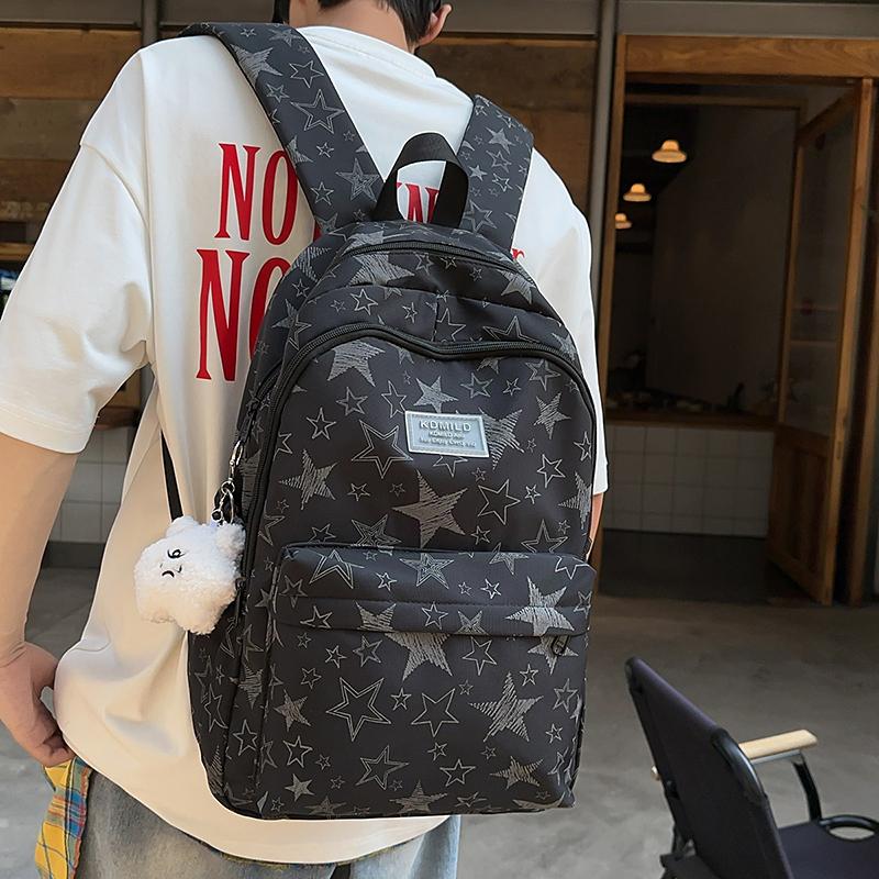Zaino Scolastico per Studente delle Medie Zaino da Viaggio da Uomo a Grande Capacità con Stampa a Stelle da Donna