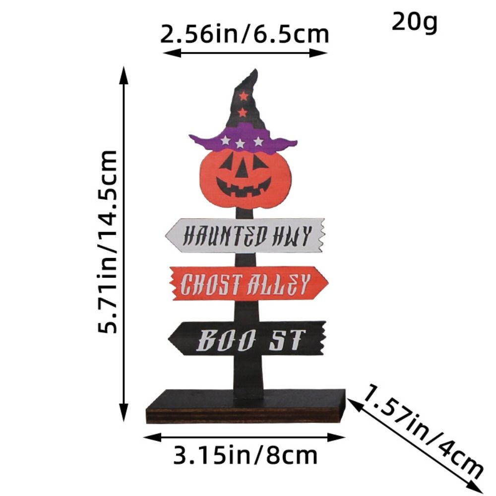 Pumpkin Ghost Festival Guide Sign Wooden Halloween Skeleton Ornaments  Halloween Pumpkin