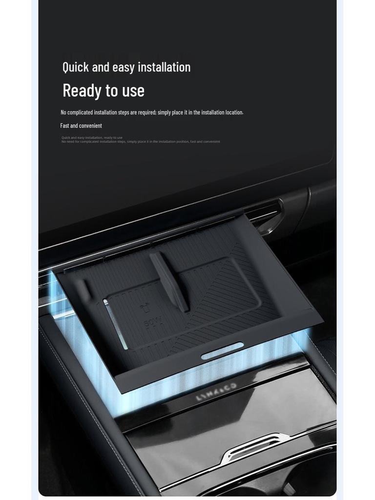 Silicone Anti-slip Wireless Charging Pad for 26 Lynk & Co 08 Models (Center Console Phone Accessory)