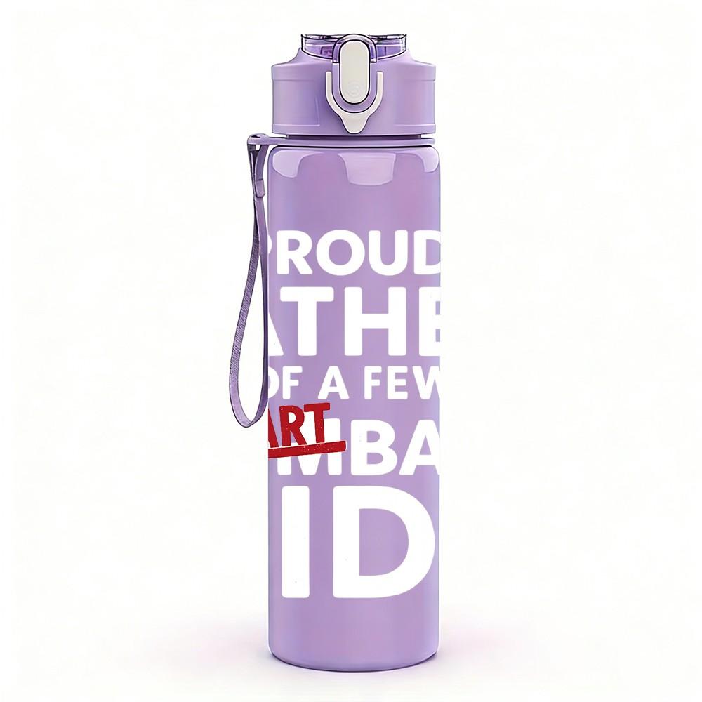 1PC Smart Kids Letter Text 750ml Color Plastic Sports Water Bottle Leakproof Flip Straw Lid Suitable for Sports Office Home Use