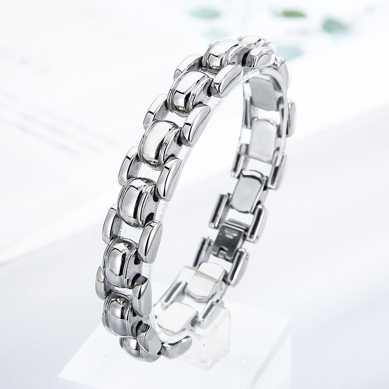Punk Polished Stainless Steel Men's Geometric Bracelet – Fade Resistant