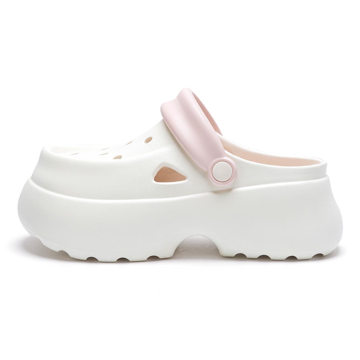 

Женские шлепанцы EVA с отверстиями, на высокой толстой подошве, уличные тапочки, простые удобные уличные шлепанцы 37-38