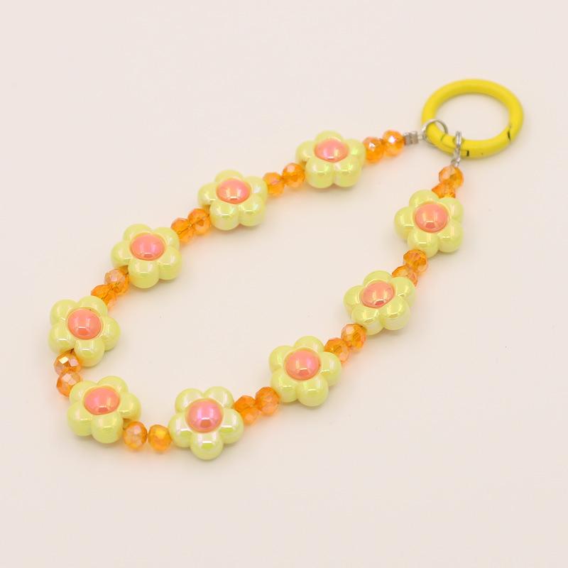 Versatile Beaded Keychain Pendant: Heart & Flower Lanyard Accessories