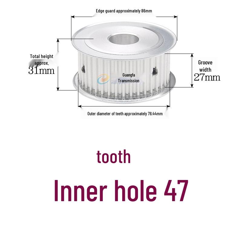 Dual-Sided Flat Timing Pulley: 5M50 Teeth, Width Options 11/16/21/27AF, Bore Size 8-30.