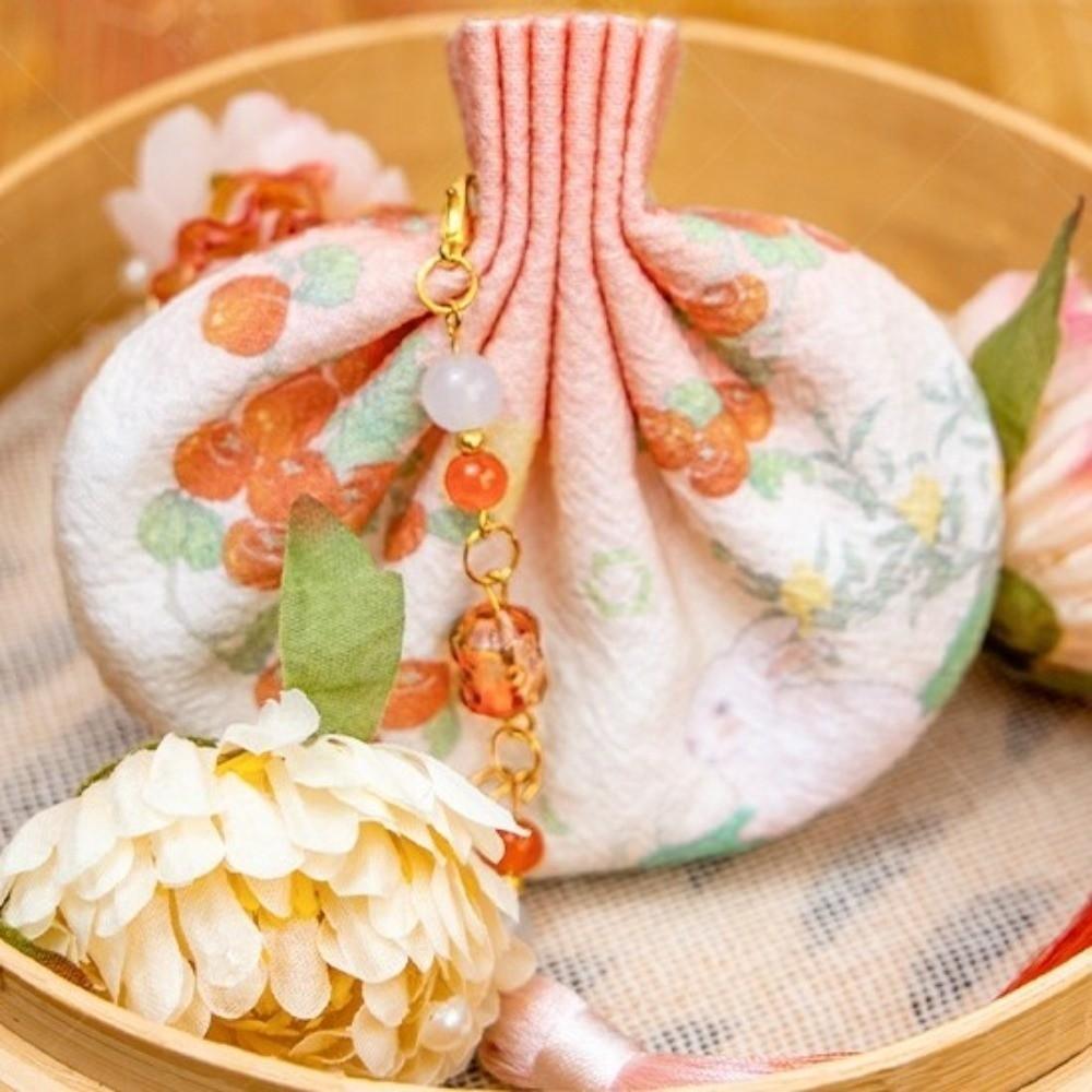 Zen Inspired Ancient Style Sachet Handmade Empty Bag Elegant Lotus Bag Mid Autumn Festival