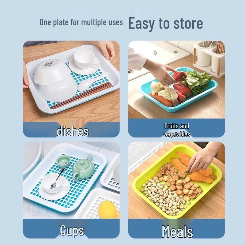 Chahua Simple Double-Layer Plastic Tea & Cup Serving Tray