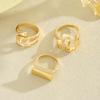 3Pcs/Set Irregular Line Rings Set For Women Vintage Hollow Out Gold Silver Color Adjustable Open Rings Fashion Party Jewelry New