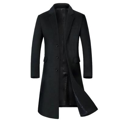 Trenchcoat Herren Herbstmode Herren Casual Wollmischung Mantel Lange Outwear Mantel