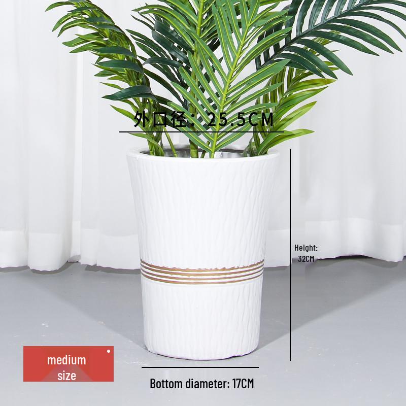 Large Ceramic Flower Pot with Tray for Indoors/Outdoors, Suitable for Succulents & Green Plants