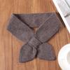 Women's 100% Wool Neck Warmer Scarf Soft Knitted Bow Knot Decoration Solid Color Fashionable Winter Accessory Fake Collar