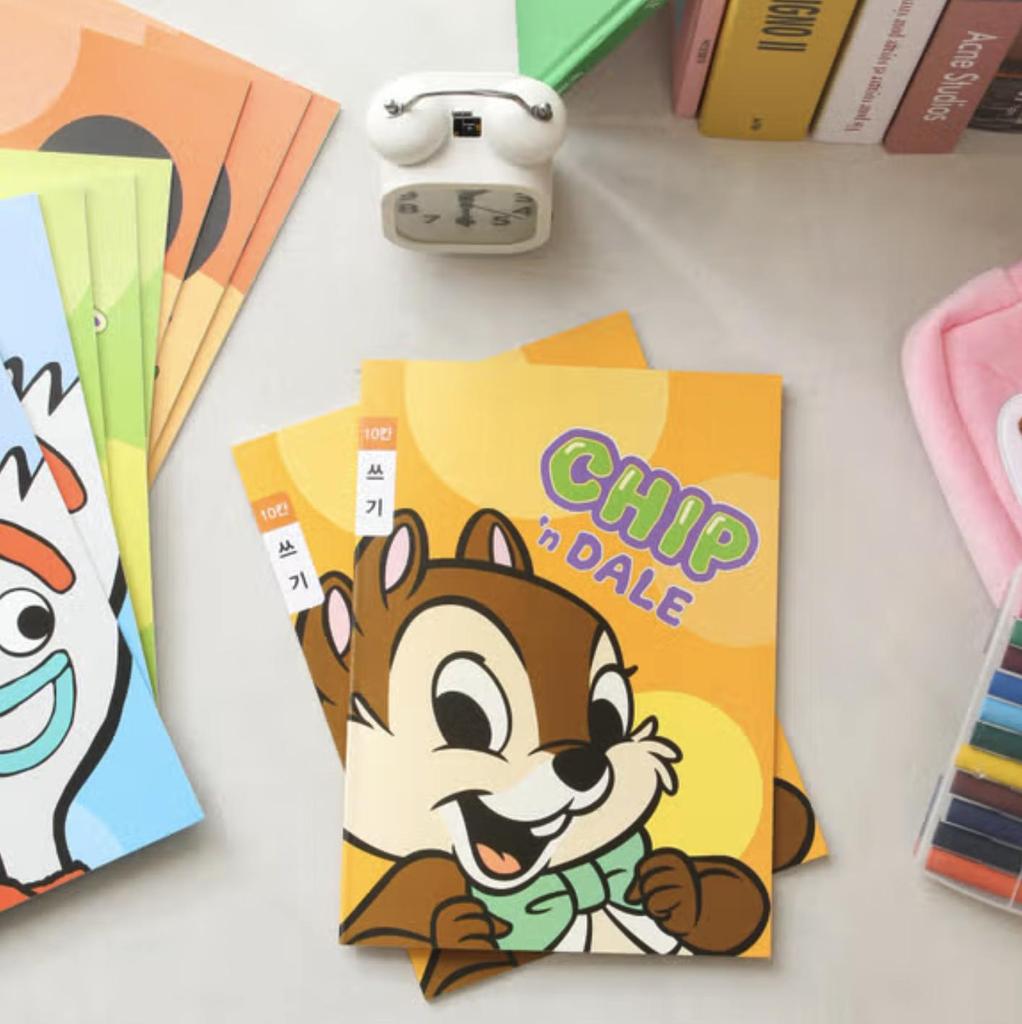 Korean Writing Practice Notebook Set (10 Pcs, 24 Pages) – 8/10 Grid, Cute Designs