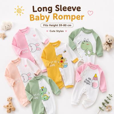 Baby Body aus gekämmter Baumwolle Langarm Säuglings-Jumpsuit Tier-Strampler Unisex Thermounterwäsche Druckknopfverschluss Weicher Neugeborenen-Einteiler Winter Warmes Outfit