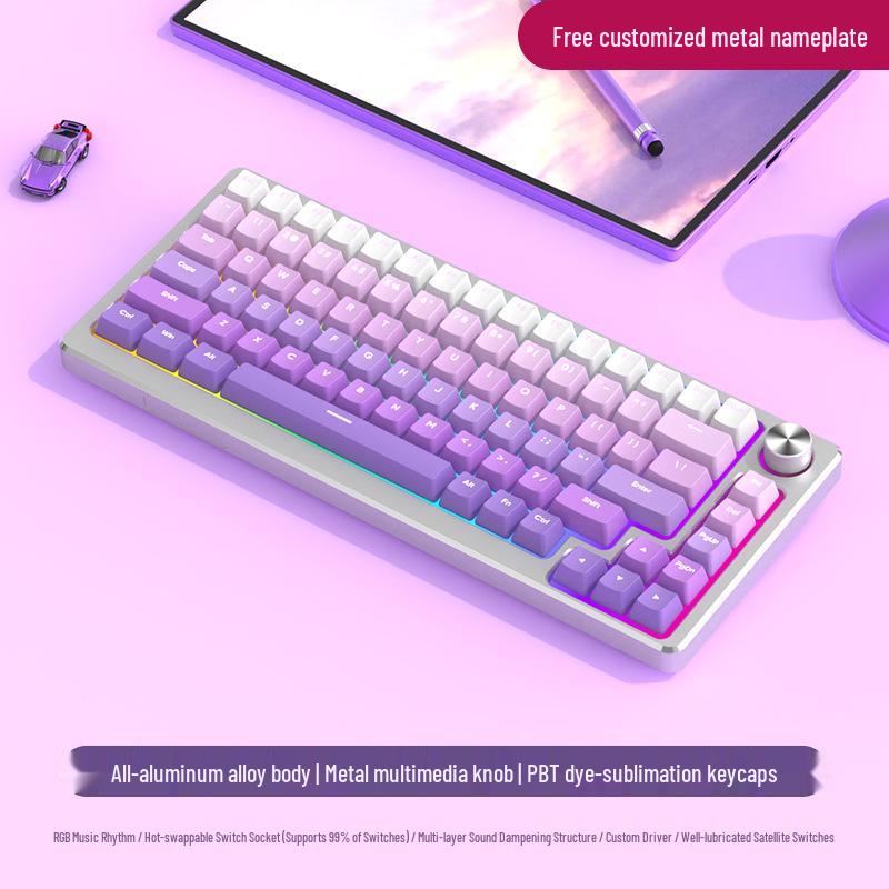 83-Key Aluminum RGB Wired Custom Mechanical Keyboard for Gaming and Office