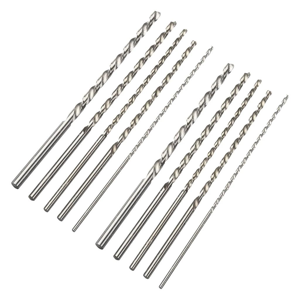10Pcs Extra Long HSS High Speed Steel Drill Bit Set 2mm,3mm,3.5mm,4mm,5mm Bits Power Tool Accessories