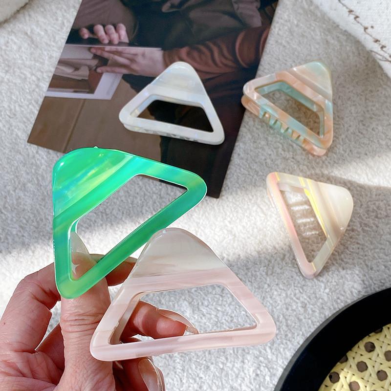 High-quality Acetate Triangle Hair Clutch Clip In Blue Pink For Stylish Updos And Ponytails