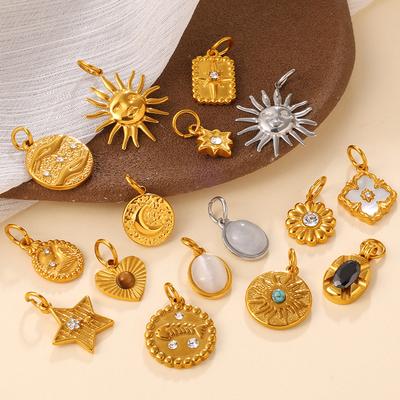 European and American Personality Sun, Moon, Stars, Sun, Love DIY Bracelet, Necklace, Pendant, Stainless Steel Accessories