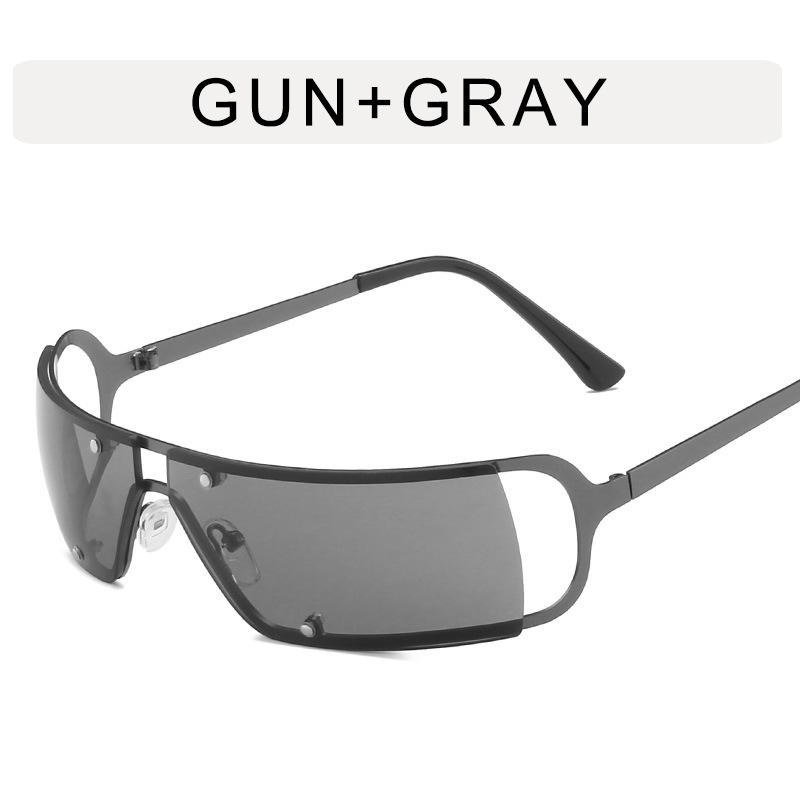 Dámské sluneční brýle Cyberpunk bez obrouček s retro kovovým rámem - Y2K Steam Punk odstíny