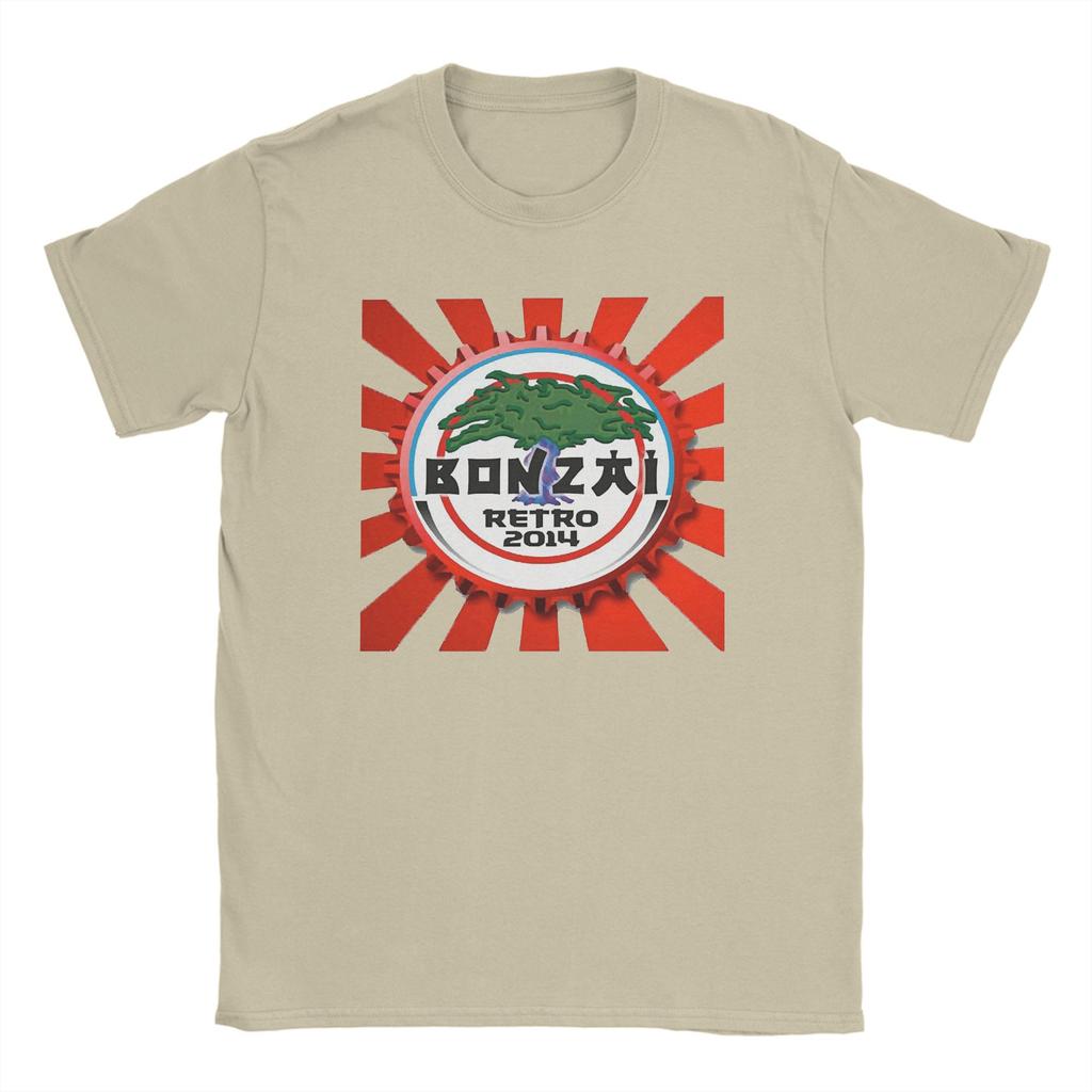 Bonzai Records Men T Shirt  Novelty Tee Shirt Short Sleeve Crew Neck T-Shirts Pure Cotton Plus Size Tops