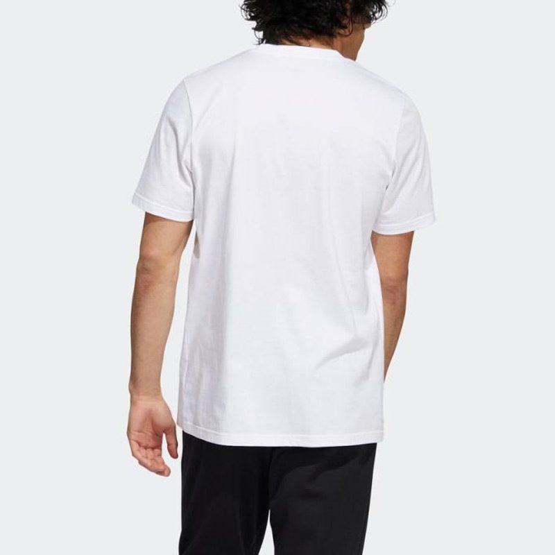 adidas T Shirts Men's White Crew Neck Moderate Straight Fit IB9426