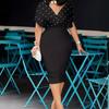 2024 Fashion Solid Color V-Neck Tube Top Dress with Bubble Beads