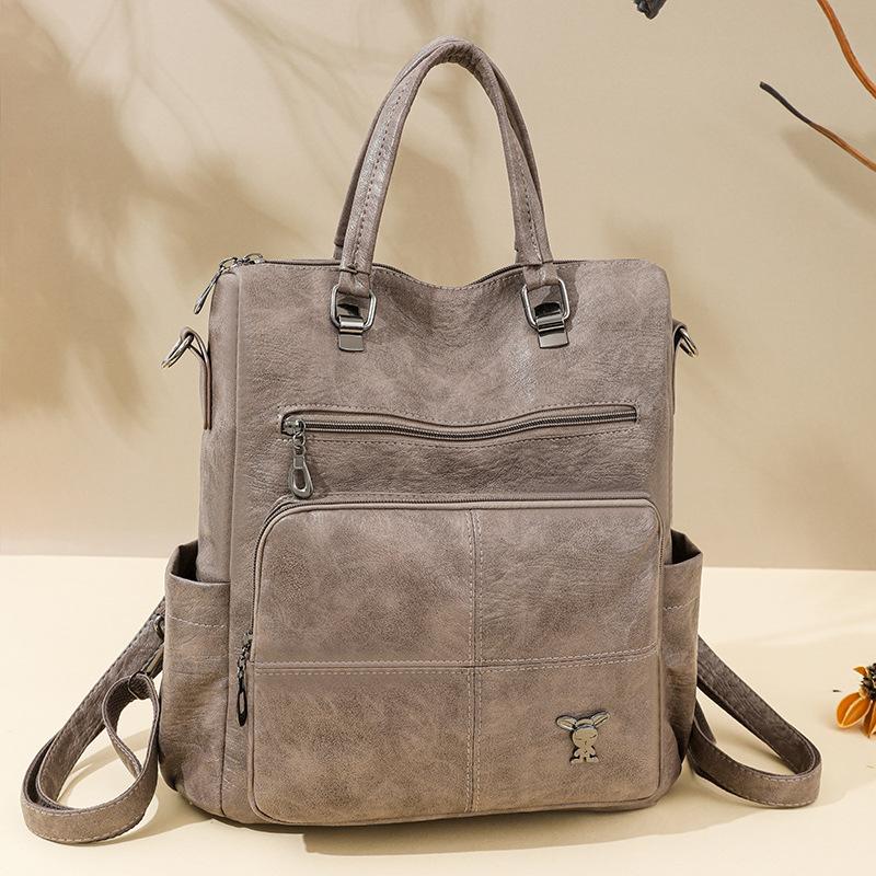 Multifunctional Soft Leather Backpack Women's New Trendy Women's Bag Large Capacity Simple Casual Women's Backpack