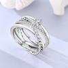 Original 925 Silver Ring Sparking Infinite Love Entwined Rings for Women Girls Jewelry Birthday Anniversary Engagement Gifts