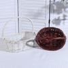 Brown White Handhold Weaving Basket With Handle Basket with Handle  Vegetables Fruit