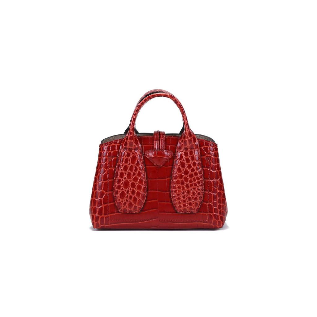 Longchamp Le Roseau Fashion Leather Tote Bag Women Handbags Orange 10057HTSH21