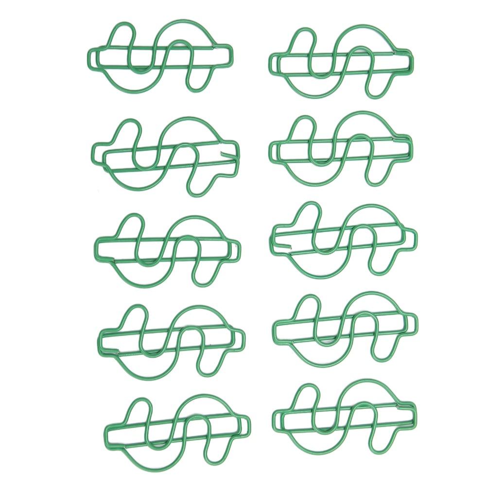 100 Pcs Dollar Shaped Dollar Shape Paper Clips Plastic-coated Metal 4.5*2cm Metal Paper Clips Green Prevent Slip