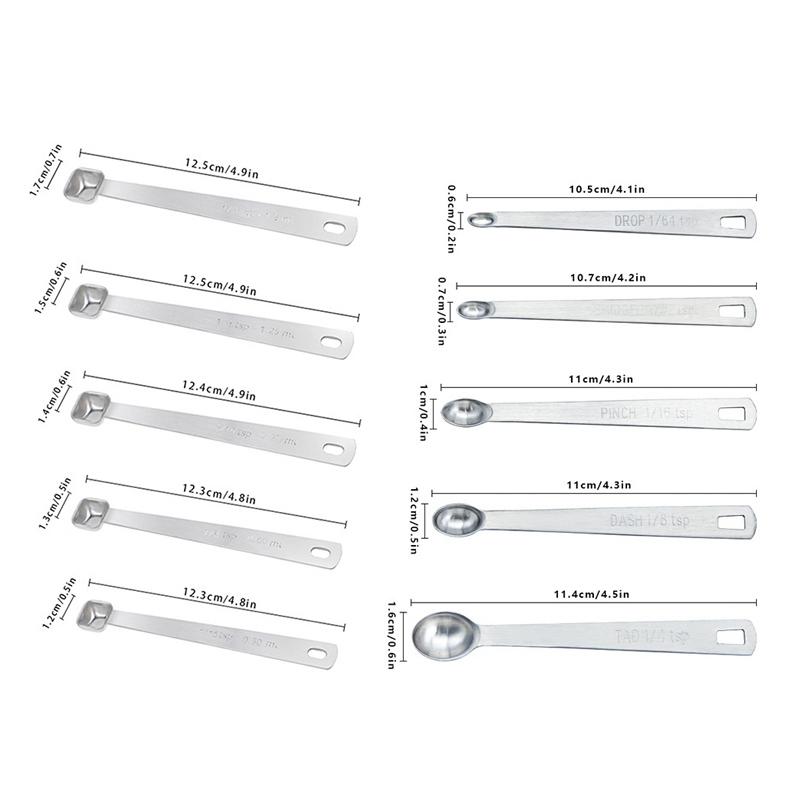 Hot Sale 5Pcs/Set Stainless Steel Small Measuring Spoons Seasoning Dry And Liquid Ingredients Kitchen Accurate Cooking Gadgets