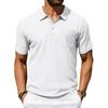 Heren Lapel Poloshirt, Zomer Casual Korte Mouwen Zak T-shirt, Losvallend Top