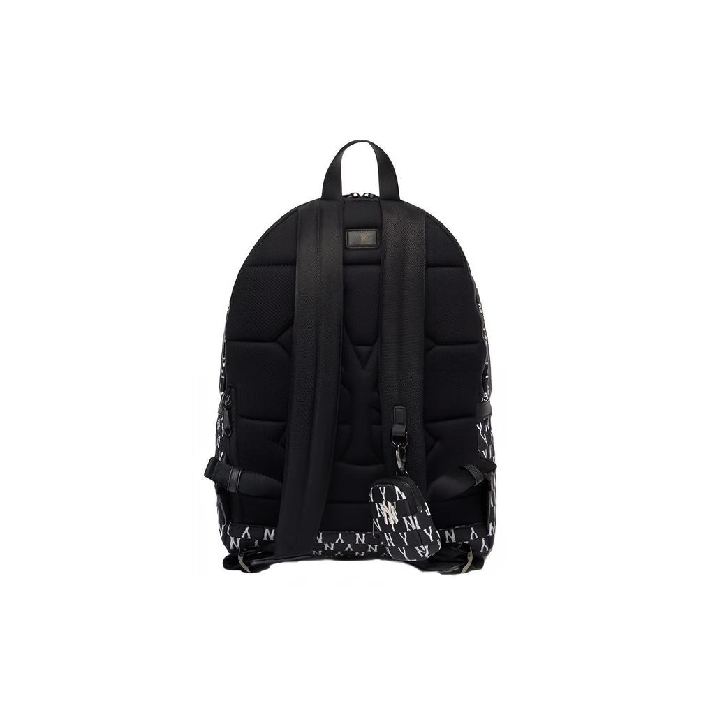 New MLB Monogram Collection Polyester Backpack Regular Unisex Black 3ABKM012N-50BKS