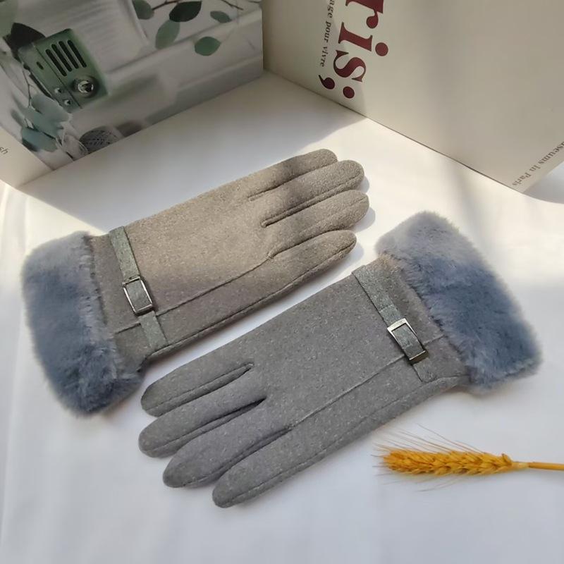 

Модные перчатки Осень Зима Милые пушистые теплые варежки с полными пальцами Женские перчатки для спорта на открытом воздухе Перчатки с сенсорным экраном