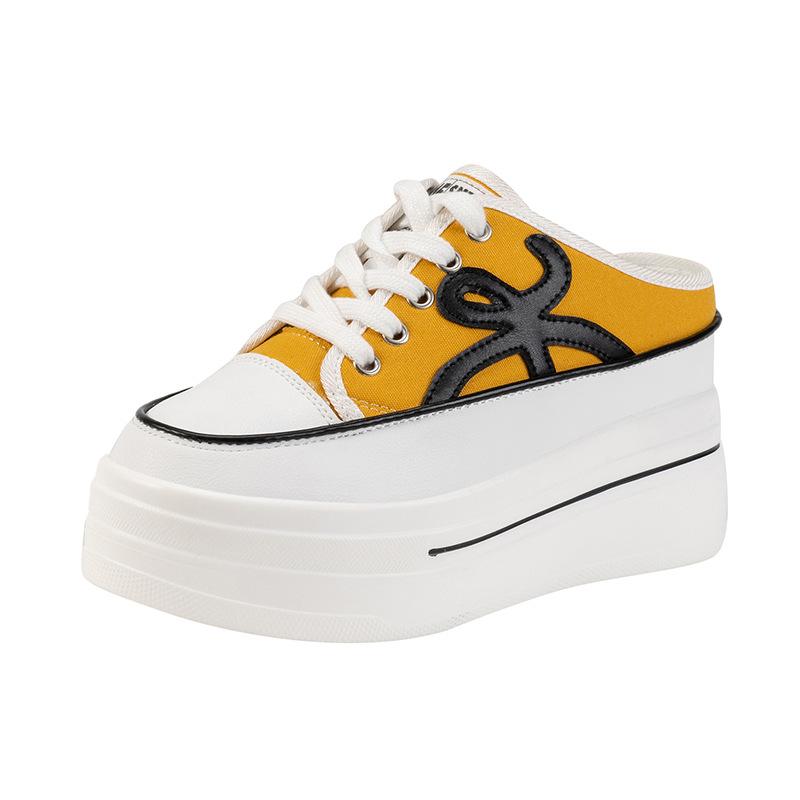 

Baotou half slippers women s outer wear 2025 summer new thick-soled muffin inner women s shoes sports and leisure shoes single shoes 39 жёлтый