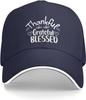 Thankful Grateful Blessed Baseball Cap Polyester Twill Adjustable Sandwich Brim Hat for Men Women