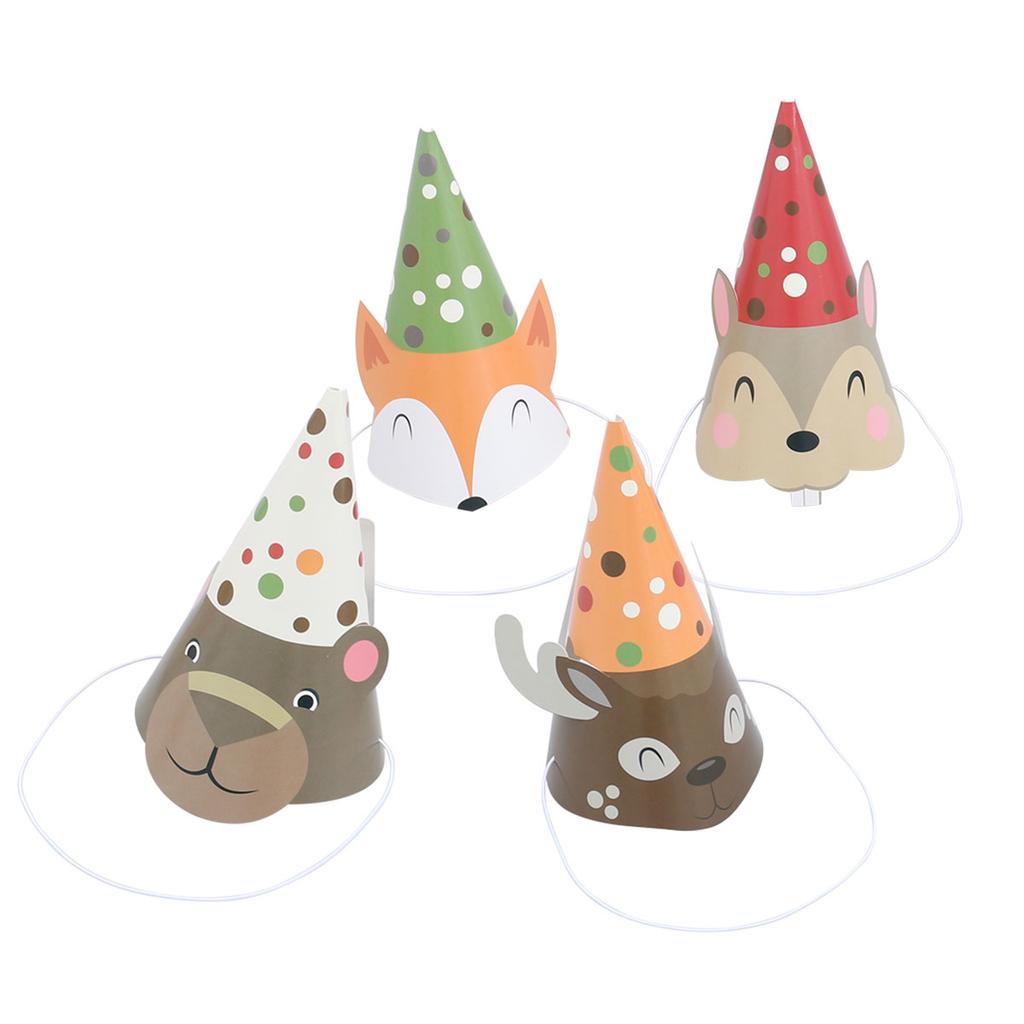 4pcs Cartoon Cone Hat Birthay Part 