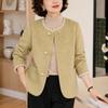 Yuzhaolin Women's Vintage Chinese-Style Wool-Blend Short Jacket