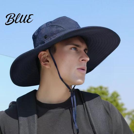 Adjustable Head Circumference Hat Unisex Sun Hat Breathable Wide Brim Fishing Outdoor Quick Dry Cap UV Protection for Men Women Hiking Traveling