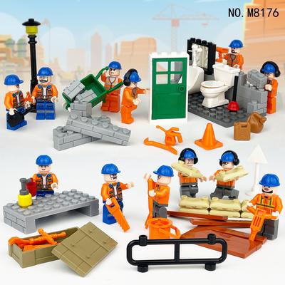 MOC City Series Construction Worker Professional Minifigures Building Block Toys