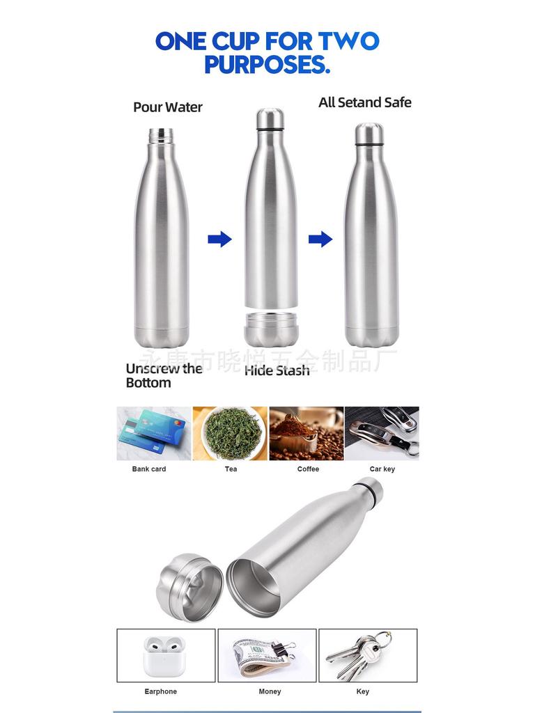 750ml Stainless Steel Insulated Cup with Removable Bottom for Outdoor Use - Cold Storage & Preservation