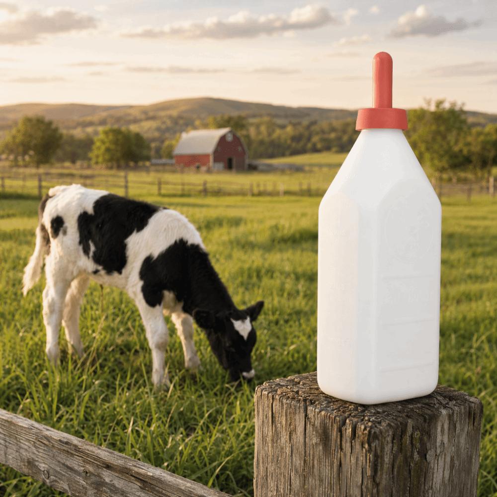 Biberon per Vitelli da 4L Tipo Verticale Strumento di Alimentazione Zootecnica Uso Agricolo