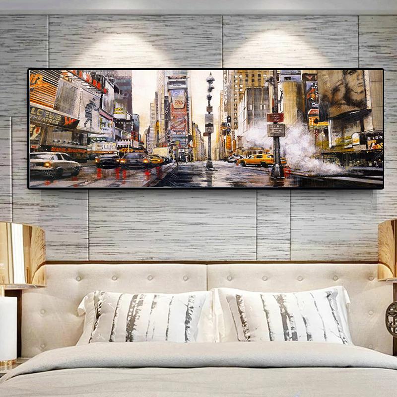 New York Street Posters en Prints Landschap Canvas Schilderij Abstracte Muurkunst Foto's Woonkamer Moderne Woondecoratie Geen Lijst