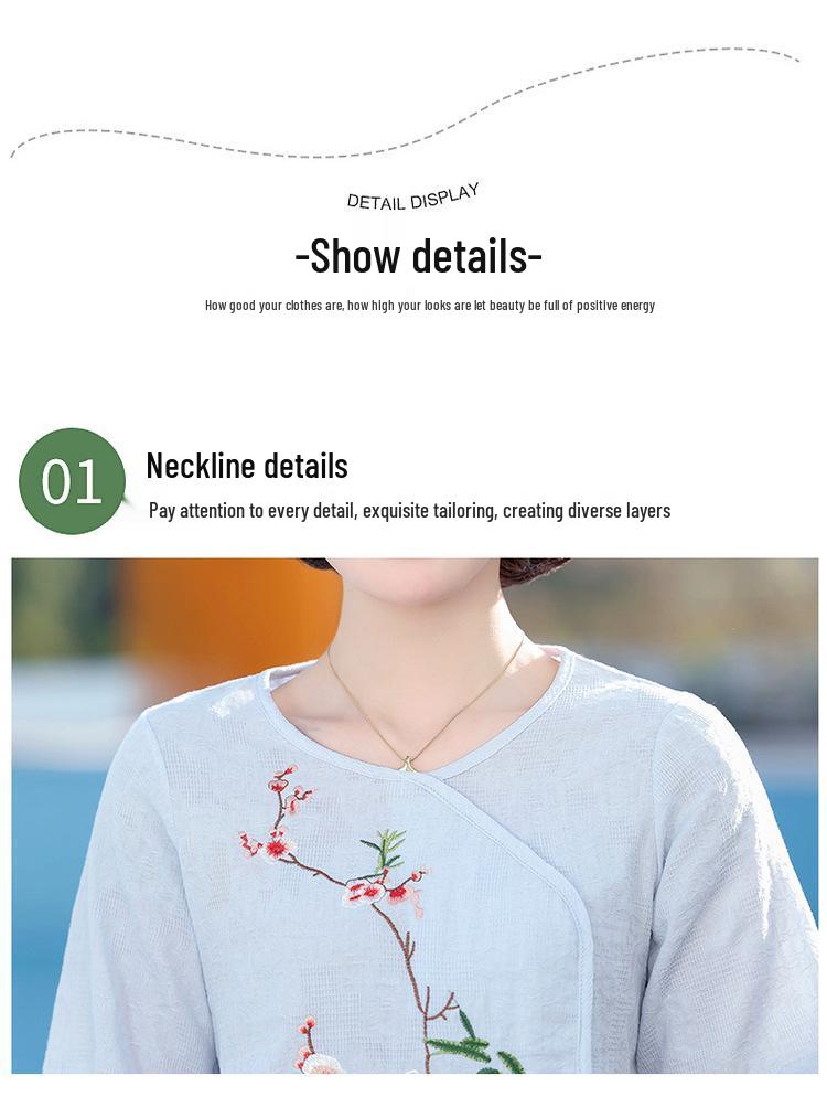 2026 New Stylish Cotton-Linen Summer Maternity T-Shirt for Middle-Aged and Elderly Women