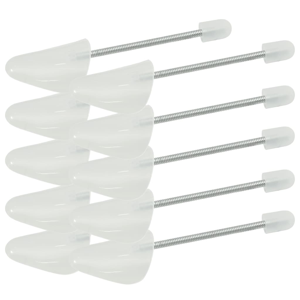 Vidaxl Shoe Trees, 5 Pairs, White, EU 35-38, Plastic