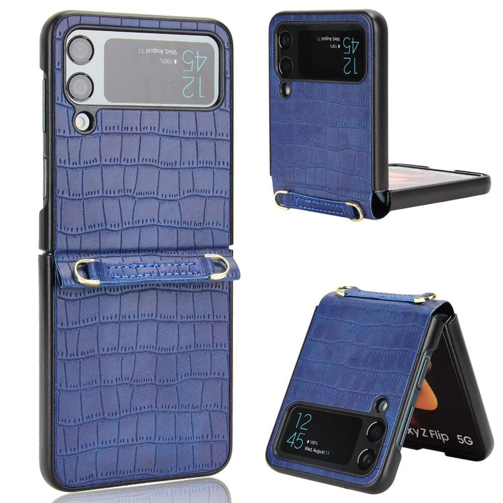 Anti-Falling Luxury Leather Wallet Cover Case for Samsung Galaxy Z Flip 4 5 5G Flip5 Flip4 Flip3 Flip 3 Anti-Drop Phone Cover