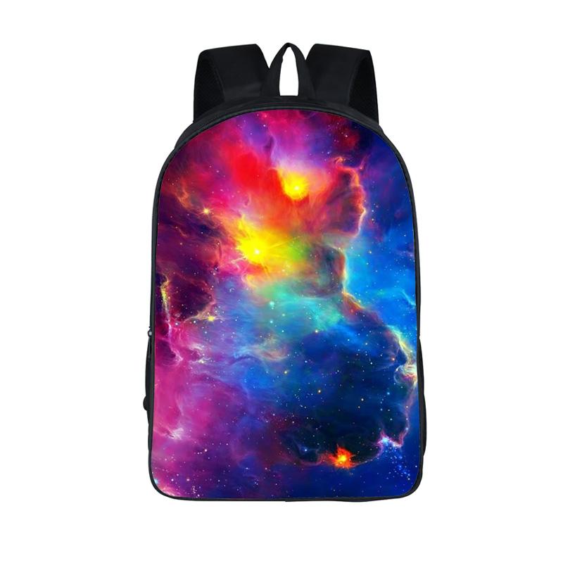 Trendy Youthful Colorful Galaxy Space Cat Dog Animal School Bags Notebook Backpacks 3D Printed Oxford Waterproof Travel Bags